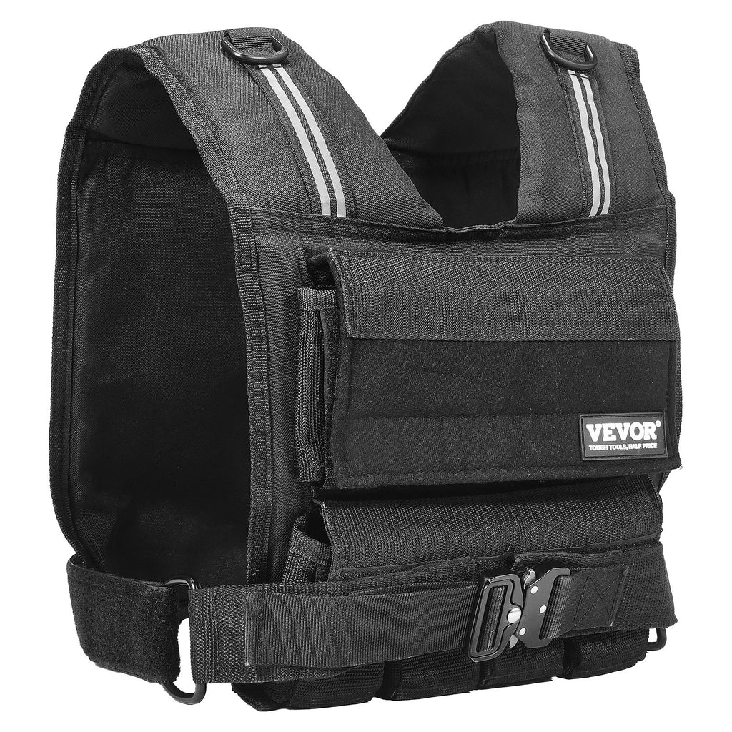 Adjustable Weighted Vest, 35lb Weight Vest With Iron Weights, Shoulder Pad, And Reflective Stripe, Body Weight Vest Exercise Set For Men Women, Workout Equipment For Strength Training Running
