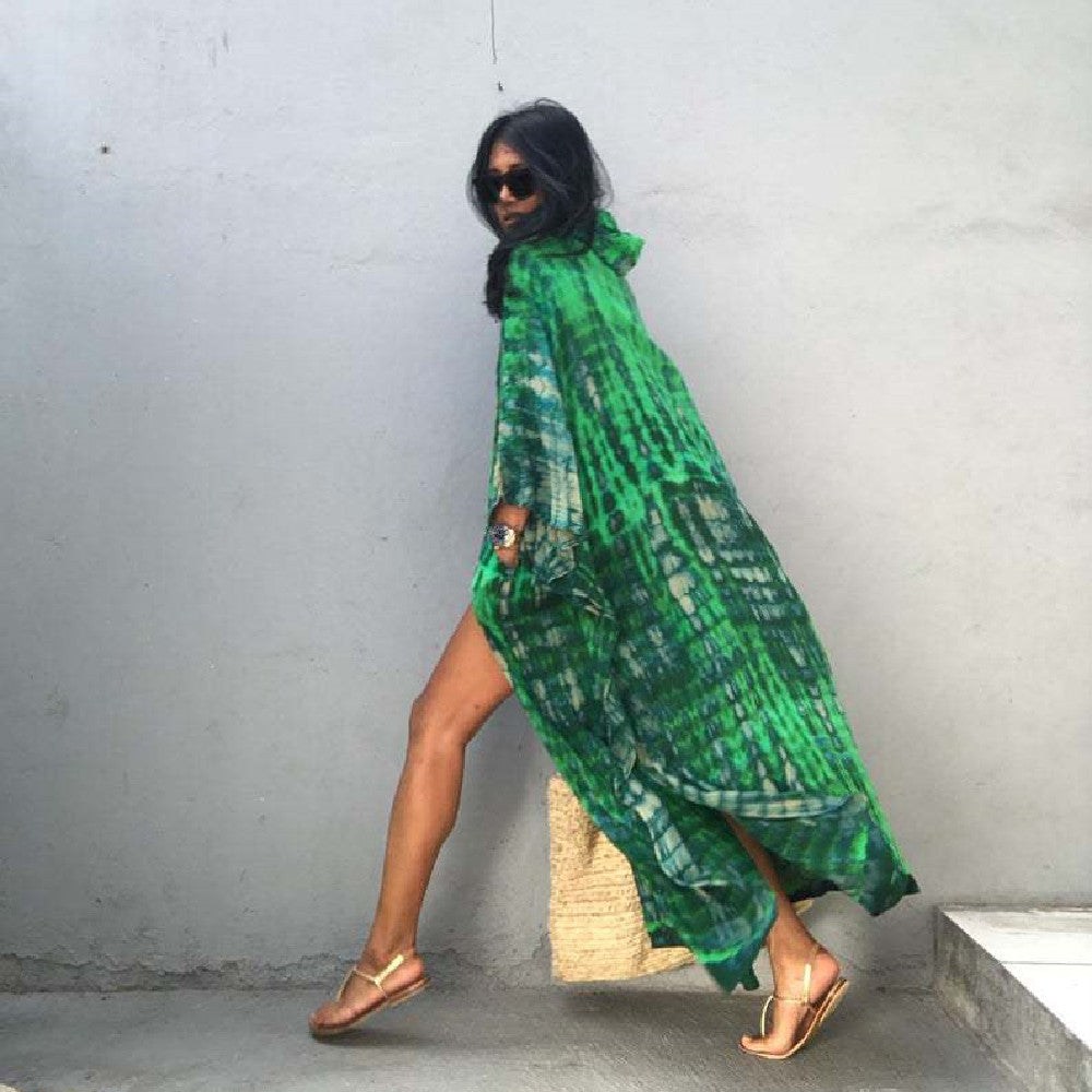Women's Sun Protection Shirt Hooded Printing Long-sleeved Cardigan Jacket