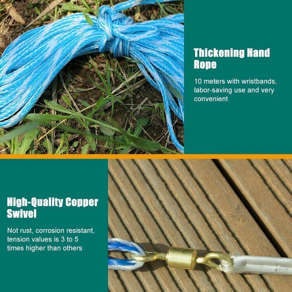 Hand Cast Fishing Net — Strong Nylon Mesh, Easy Throw, USA