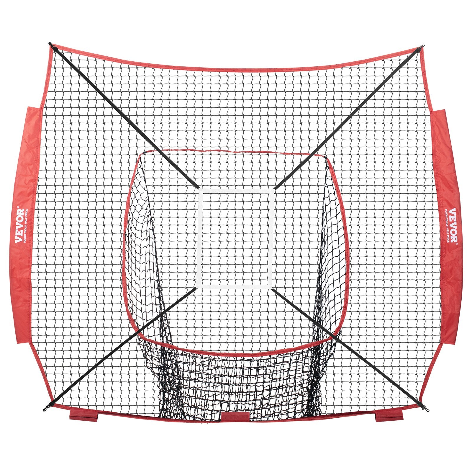 7x7 Ft Baseball Softball Practice Net, Portable Baseball Training Net For Hitting Batting Catching Pitching, Backstop Baseball Equipment Training Aids With Strike Zone (Net Only)