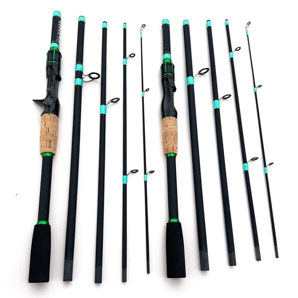 4-Section Fiberglass Baitcasting Rod — 70" Spinning & Casting Pole