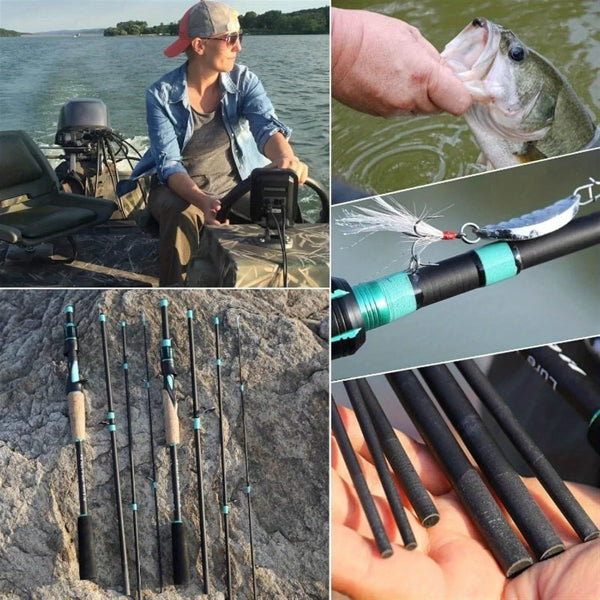 4-Section Fiberglass Baitcasting Rod — 70" Spinning & Casting Pole